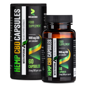 Reakiro teljes spektrumú vegán kapszula piperinnel 60db 900mg CBD